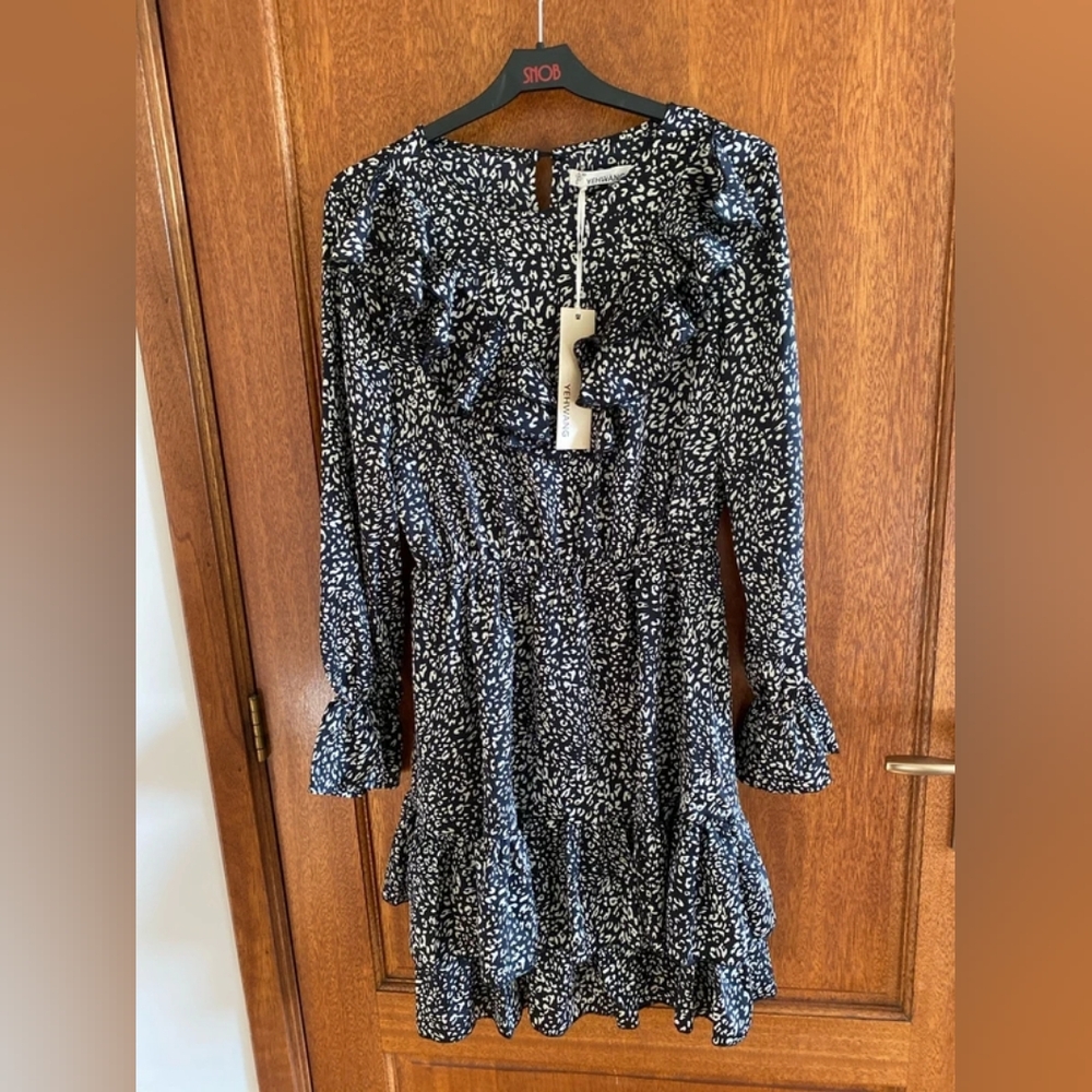 Chic Black and White Floral Dress